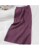 Autumn Winter Long Knitted Skirt for Women  Style Back Slit Straight Wrap Skirts High Waist Midi Sweater Falda Mujer