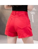  Summer Denim Skirt Shorts Women Streetwear Jeans Women's Denim Shorts High Waist Slim Girls Slit Red Shorts Femme