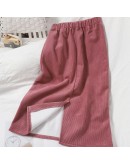 Fall Corduroy Skirt Women's Winter Thick Warm Back Split Straight Midi Skirts Elastic Waist Pink Black Sayas Largas de Mujer