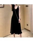  Summer Spagjetti Strap Dress Women Ruffle Long Knitted Dresses  Clothing All Match Sweater Max Vestido De Mujer