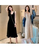  Summer Spagjetti Strap Dress Women Ruffle Long Knitted Dresses  Clothing All Match Sweater Max Vestido De Mujer