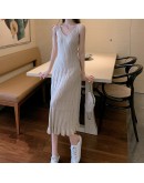  Summer Spagjetti Strap Dress Women Ruffle Long Knitted Dresses  Clothing All Match Sweater Max Vestido De Mujer