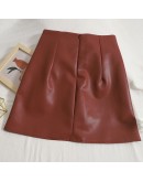 Autumn Winter Irregular Faux PU Leather Skirt Women Skater A-Line Skirt  High Waist Office Wrap Pencil Sexy Mini Skirt