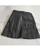 Leather Mini Skirt Women High Waist Short PU Pleated Skirts Female Streetwear Sexy Bodycon Clubwear Party Faldas Mujer