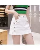  Summer Denim Skirt Shorts Women Streetwear Jeans Women's Denim Shorts High Waist Slim Girls Slit Red Shorts Femme