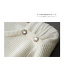  knit shirt for women high  2022 spring autumn long sleeve square collar solid t shirt all-match crop tops