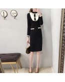 Tweed Dress Women  Spring Vintage Autumn Wool Dresses Female Elegant Small fragrance Woolen Dress Hip Package Vestidos