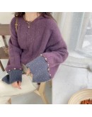 Fall Winter Fluffy Sweater Women's Beading Pullover Winter Warm Oversized Cropped Sweaters Harajuku Jumper Knitwear Clothes