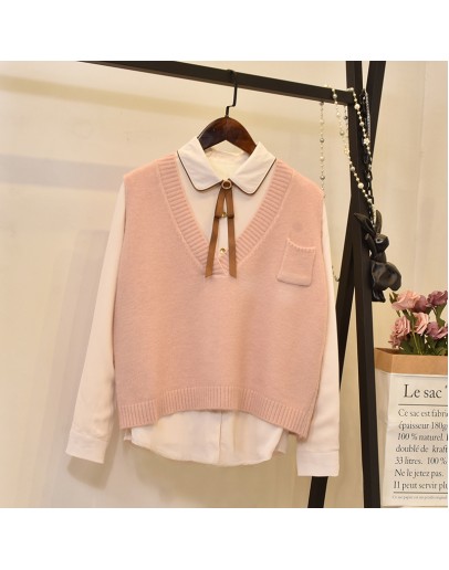 Spring Loose Short Jumper Sweater Vest Women  Autumn Sleeveless V Neck Knitted Vest Outwear Feminino Knitwear Vintage