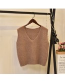  Spring Casual Jumper Sweater Vest Women Sleeveless V Neck Knitted Vest Elastic Outwear Feminino Knitwear Vintage Waistcoat