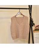  Spring Casual Jumper Sweater Vest Women Sleeveless V Neck Knitted Vest Elastic Outwear Feminino Knitwear Vintage Waistcoat