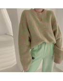 Autumn Winter Leopard Printed Women's Pullovers O-Neck Casual Loose Oversized Lazzy Oaf Ladies Knitting Tops Sweaters