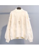  Women Sweaters Half Turtleneck Pullovers Autumn Winter Pull Femme Solid Female Casual Loose Tassel Knitted Sweater