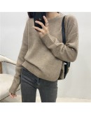 Fall Beading Pullover Sweater  Spring Cropped Sweaters European Solid Loose Jumper Fluffy Blue Knitwear Tops