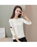  Autumn Winter Women Sweater Embroidery Floral Flower Long Sleeve Knitted Pullovers Female Top Pull Femme Plus Size 3XL