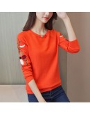  Autumn Winter Women Sweater Embroidery Floral Flower Long Sleeve Knitted Pullovers Female Top Pull Femme Plus Size 3XL