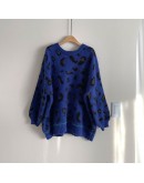 Autumn Winter Women's Mohair Pullovers Long Sleeve Casual Loose Ladies Leopard Print Knitting Tops Warm Oversize Sweaters