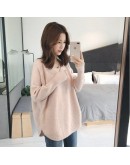  Fall Winter V-Neck Pullover Sweater for Women   Irregular Loose Oversized Jumper All Match Crop Knitwear