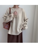  Winter Solid Loose Knitting Sweaters Pullovers for Women Minimalist Elegant Casual Loose Ladies Vintage Tops Jumper