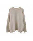  Winter Solid Loose Knitting Sweaters Pullovers for Women Minimalist Elegant Casual Loose Ladies Vintage Tops Jumper