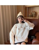  Autumn Winter Women's Sweaters Cute Pullover Lazy Oaf Oversized Elegant Vintage  Knitted Lady Kawaii Tops Yellow