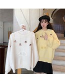  Autumn Winter Women's Sweaters Cute Pullover Lazy Oaf Oversized Elegant Vintage  Knitted Lady Kawaii Tops Yellow