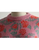  jacquard round neck pullover sweater women's fall/winter  loose lazy style flower knit sweaters harajuku jumper