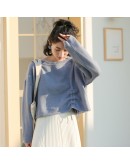  Autumn Short Sweater for Women Winter Loose Oversize  Knitted Pullover Lace Up Drawstring Cute Harajuku Crop Tops