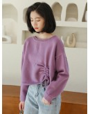  Autumn Short Sweater for Women Winter Loose Oversize  Knitted Pullover Lace Up Drawstring Cute Harajuku Crop Tops