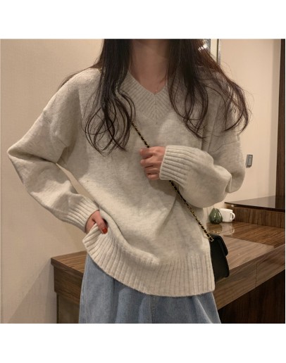  Autumn Winter Solid Oversized Casual Women's Sweaters Elegant Knitted Sweater Thick Warm Female Pullovers Jumper