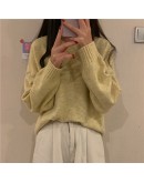  Autumn Winter Solid Oversized Casual Women's Sweaters Elegant Knitted Sweater Thick Warm Female Pullovers Jumper