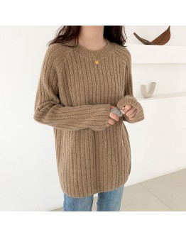  Women's Sweater Fall Clothes  Winter Knitwear Warm Pullover  Solid Oversize Elegant Jumpers Knitted Cropped Tops