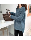  Women's Sweater Fall Clothes  Winter Knitwear Warm Pullover  Solid Oversize Elegant Jumpers Knitted Cropped Tops