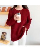  Women's Sweater Fall Clothes  Winter Knitwear Warm Pullover  Solid Oversize Elegant Jumpers Knitted Cropped Tops