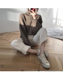  Chic Turtleneck Knitted Sweater Women Autumn Winter Loose Lazy Oaf Fluffy Pullovers  Solid Color Warm Femme Tops