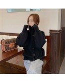  Women's Autumn Winter Sweaters able Elegant Lady Oversize Knitted Cardigans Vintage Knitwear Turtleneck Cropped