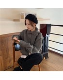  Women's Autumn Winter Sweaters able Elegant Lady Oversize Knitted Cardigans Vintage Knitwear Turtleneck Cropped