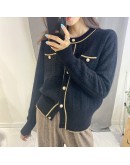  Women's Autumn Winter Cardigan Sweet Cropped Sweaters Elegant Oversize Wild Short Cardigans Vintage Pink Knitwear