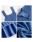 Summer Virtual Party Dress Women  Style Knitting Vest Sweater Dress Stayhome Style Suspender Length Sexy Thin Befree