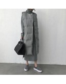  Sweater Dress Women Autumn Winter Thicken Warm Turtleneck Long Knitted Dresses  Loose Straight Gray Vestido Femme