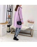  Autumn Long Knitted Cardigan Women  Loose Faux Mink fleece Sweater Solid Female Cardigans Women Outerwear Coats