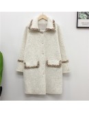  Autumn Long Knitted Cardigan Women  Loose Faux Mink fleece Sweater Solid Female Cardigans Women Outerwear Coats