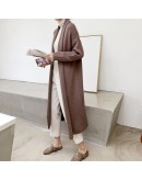 Fall Winter High  Long Cardigan Women Elegant Lazy Loose Thick Knitted Cashmere Sweater Overiszed Cropped Cardigans