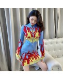 Spring Autumn Chic Hit Color Knitted Dress Women Slim Sexy Bodycon Sheath Hip Package Sweater Dresses Harajuku Mini Vestido