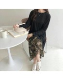  Autumn Irregular Patchwork Maxi Dress Women Long Sleeve Hit Color Camouflage Long Dresses Loose Oversized Big Shirt Vestido