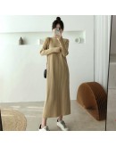 Long Maix Sweater Dress Women's Autumn Winter Loose Knitted Dresses Ladies Bottom Oversize Turtleneck Vestidos Mujer