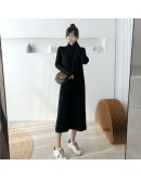 Long Maix Sweater Dress Women's Autumn Winter Loose Knitted Dresses Ladies Bottom Oversize Turtleneck Vestidos Mujer