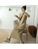 Long Maix Sweater Dress Women's Autumn Winter Loose Knitted Dresses Ladies Bottom Oversize Turtleneck Vestidos Mujer