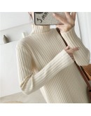 Long Maix Sweater Dress Women's Autumn Winter Loose Knitted Dresses Ladies Bottom Oversize Turtleneck Vestidos Mujer