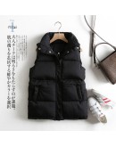  Women Autumn Vest Coat Stand Collar Women Cotton Vest Warm Chaleco Mujer Gilet Casaco waistcoat sleeveless jacket women